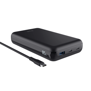 Batería externa/powerbank trust laro 20000mah/ 100w/ compatible con portátiles