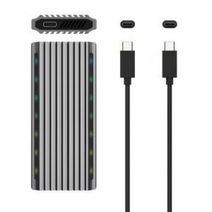 Caja externa para disco ssd m.2 sata/nvme aisens asm2-rgb011gr/ usb 3.2 gen2/ sin tornillos