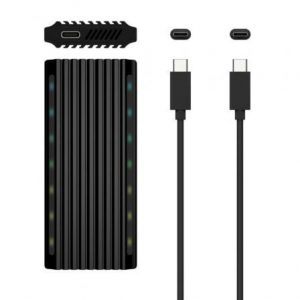 Caja externa para disco ssd m.2 sata/nvme aisens asm2-rgb012b/ usb 3.2/ sin tornillos