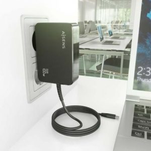 Cargador de portátil gan aisens asch-1pd100wl50-bk usb tipo-c/ 100w/ automático/ voltaje 5-20v