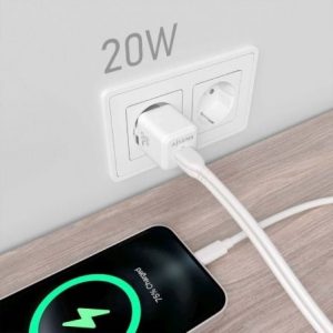 Cargador de pared gan aisens asch-20w2p010-w/ 1xusb tipo-c/ 1xusb/ 20w