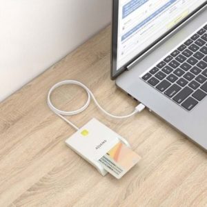 Lector de dni y tarjetas aisens ascr-sn07-w/ blanco