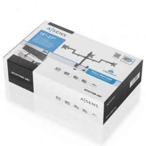 Soporte de mesa para 3 monitores aisens dt27tsr-281/ giratorio/ inclinable/ hasta 10kg