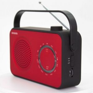 Radio portátil aiwa r-190rd/ 2w/ con cable/ a pilas/ roja