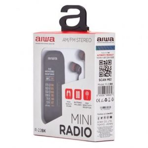Radio portátil aiwa r-22bk/ con batería/ a pilas/ negra