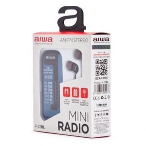 Radio portátil aiwa r-22bl/ con batería/ a pilas/ azul