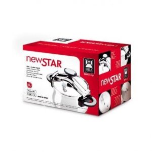 Olla a presión bra new star a185501/ ø22cm/ 4.5l/ acero inoxidable/ apta para inducción