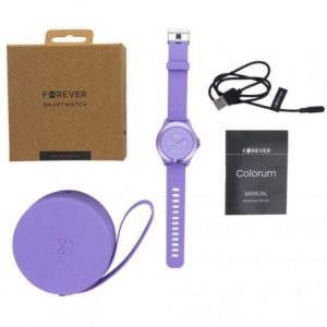 Smartwatch forever colorum cw-300/ notificaciones/ frecuencia cardíaca/ purpura