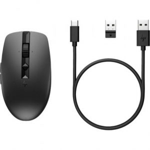 Ratón inalámbrico por bluetooth hp 710/ batería recargable/ hasta 3000 dpi/ negro