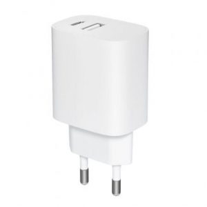 Cargador de pared leotec lecsph20w2w/ 1xusb tipo-c/ 1xusb/ 20w