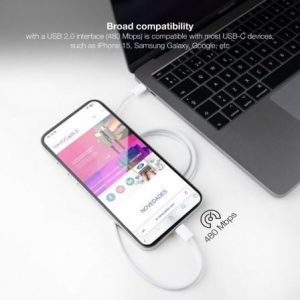 Cable usb 2.0 tipo-c nanocable 10.01.6001-co/ usb tipo-c macho - usb tipo-c macho/ hasta 60w/ 480mbps/ 1m/ blanco