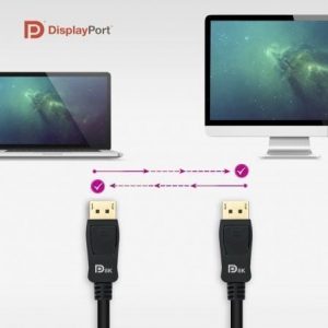 Cable displayport 1.4 8k nanocable 10.15.2502/ displayport macho - displayport macho/ 2m/ certificado/ negro