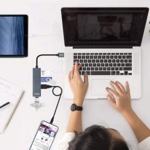 Hub usb 3.0 nanocable 10.16.4402/ 4xusb/ gris