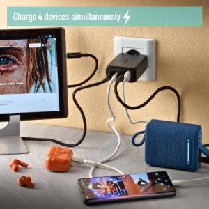 Cargador de portátil gan ngs bud 240w/ 240w/ automático/ voltaje 5-21v