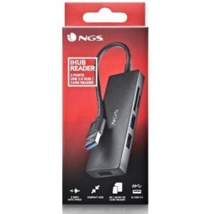 Hub usb ngs ihub reader/ 3xusb 3.0/ 1xlector de tarjetas