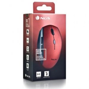 Ratón inalámbrico ngs bee red/ hasta 1600 dpi/ rojo