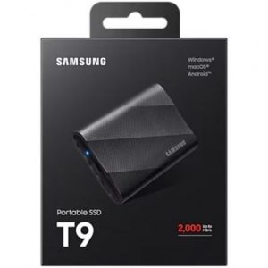 Disco externo ssd samsung portable t9 1tb/ usb 3.2/ negro