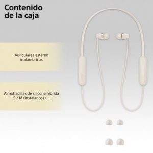 Auriculares inalámbrico intrauditivos sony wi-c100/ con micrófono/ bluetooth/ beige