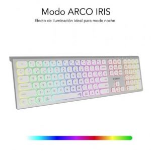 Teclado inalámbrico subblim master/ plata y blanco