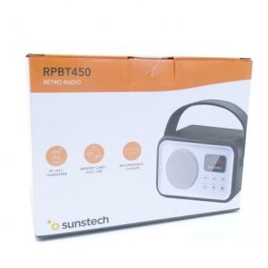 Radio portátil sunstech rpbt450/ a pilas/ negra