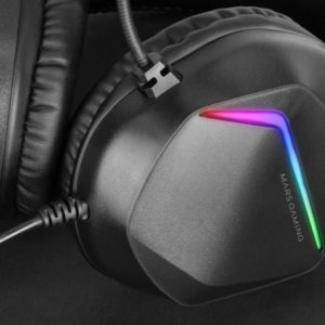 Auriculares gaming con micrófono mars gaming mh122/ jack 3.5/ negros