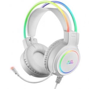 Auriculares gaming con micrófono mars gaming mhrgb/ jack 3.5/ blancos