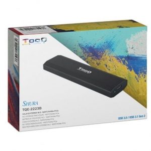 Caja externa para disco ssd m.2 nvme tooq tqe-2223b/ usb 3.2/ sin tornillos