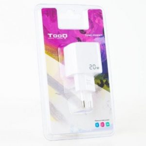 Cargador de pared tooq tqwc-pd20wt/ 1xusb tipo-c/ 20w/ blanco