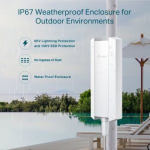 Punto de acceso inalámbrico tp-link omada eap610-outdoor/ wifi 6/ poe/ 1800mbps/ 2.4ghz 5ghz/ antenas de 5dbi/ wifi