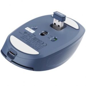 Ratón inalámbrico por bluetooth trust ozaa compact wireless/ batería recargable/ hasta 3200 dpi/ azul
