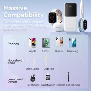 Powerbank 10000mah vention fhob0/ 22.5w/ negra/ incluye cable usb tipo-c y lightning