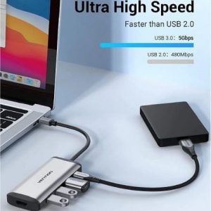 Docking usb tipo-c vention cnbhb/ 1xhdmi/ 3xusb/ 1xusb tipo-c pd/ gris
