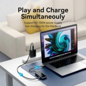 Docking usb tipo-c vention tflhb/ 1xhdmi 4k/ 3xusb/ 1xrj45/ 1xlector de tarjetas/ 1xtrrs 3.5/ 1xusb tipo-c pd/ gris