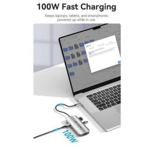 Docking usb tipo-c vention tqdhb/ 1xhdmi 4k/ 3xusb/ 1xusb tipo-c pd/ gris