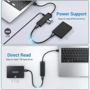Hub usb 3.0 vention chlbb/ 4xusb/ 1xmicrousb pd