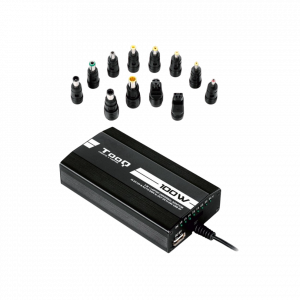 Cargador de portátil tooq tqlc-100bs01m/ 100w/ manual/ 12 conectores/ voltaje 12-24v/ 1 usb