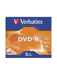 Dvd-r verbatim advanced azo 16x/ caja-5uds