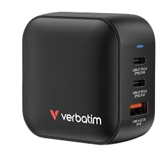 Cargador de pared universal gan verbatim mini gan wall charger/ 2xusb tipo-c/ 1xusb/ 70w
