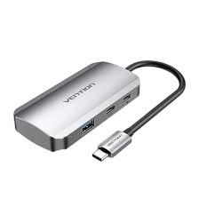 Hub usb tipo-c vention tndhb/ 3xusb/ 1xusb tipo-c/ 1xusb tipo-c pd