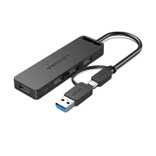 Hub usb 3.0 y tipo-c vention chtbb/ 4xusb/ usb tipo-c pd