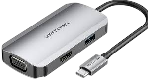 Docking usb tipo-c vention toahb/ 1xhdmi/ 1xvga/ 1xusb/ 1xusb tipo-c pd/ gris