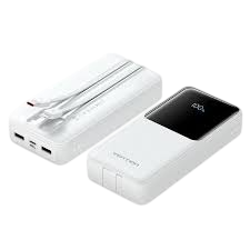 Powerbank 20000mah vention fhpw0/ 22.5w/ blanca/ incluye cable usb tipo-c y lightning