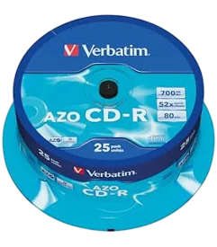 Cd-r verbatim azo imprimible 52x/ tarrina-25uds