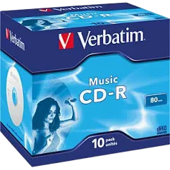 Cd-r verbatim music 16x/ caja-10uds