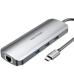 Docking usb tipo-c vention toohb/ 1xhdmi/ 3xusb/ 1xlector tarjetas sd y microsd/ gris