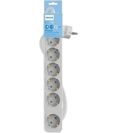Regleta con interruptor philips chp2134w/10/ 3 tomas de corriente/ cable 1.5m/ blanco